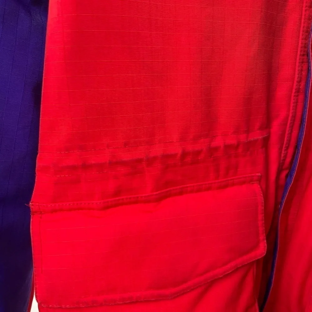 Vintage Reebok Outdoors Full‎ Zip Parka in Red Blue Size Large